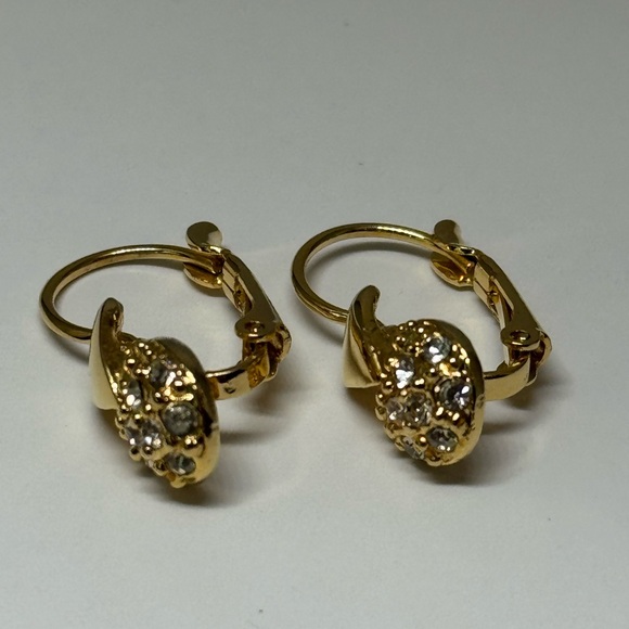 Gold Crystal Drop Earrings - Picture 5 of 8